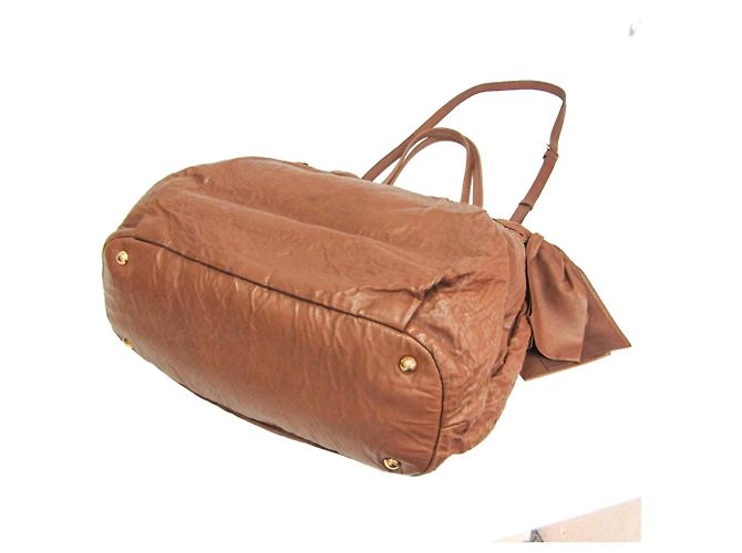 Borsa a spalla tote Prada Side Ribbon BR4230 da donna in pelle Nappa Marrone - vista 2