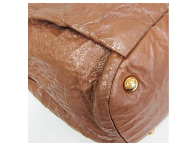 Borsa a spalla tote Prada Side Ribbon BR4230 da donna in pelle Nappa Marrone - vista 4