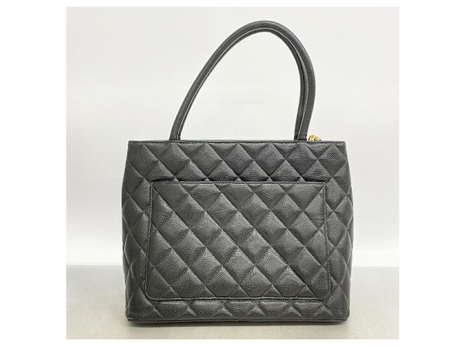 Borsa Tote Chanel in pelle di vitello grana nera Nero - vista 10