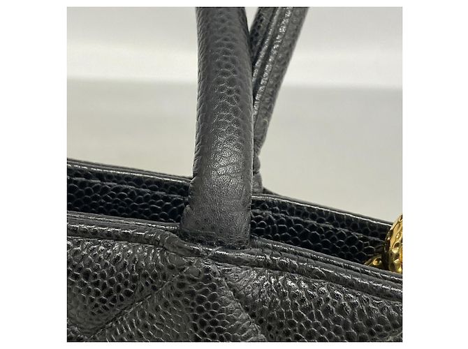 Borsa Tote Chanel in pelle di vitello grana nera Nero - vista 8