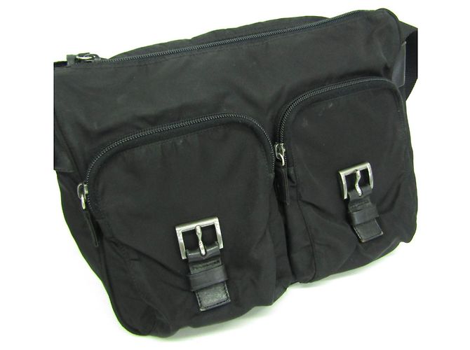 Sac bandoulière Prada Triangle Logo Noir - vue 13