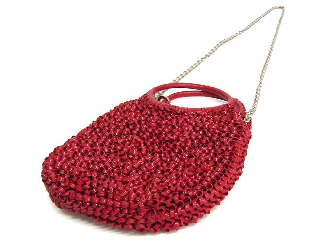 Autre Marque Borsa a tracolla con catena Anteprima Round Small Rosso - vista 2
