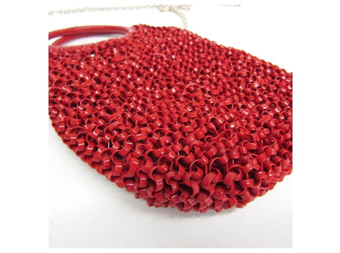 Autre Marque Borsa a tracolla con catena Anteprima Round Small Rosso - vista 4