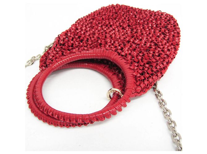 Autre Marque Borsa a tracolla con catena Anteprima Round Small Rosso - vista 5