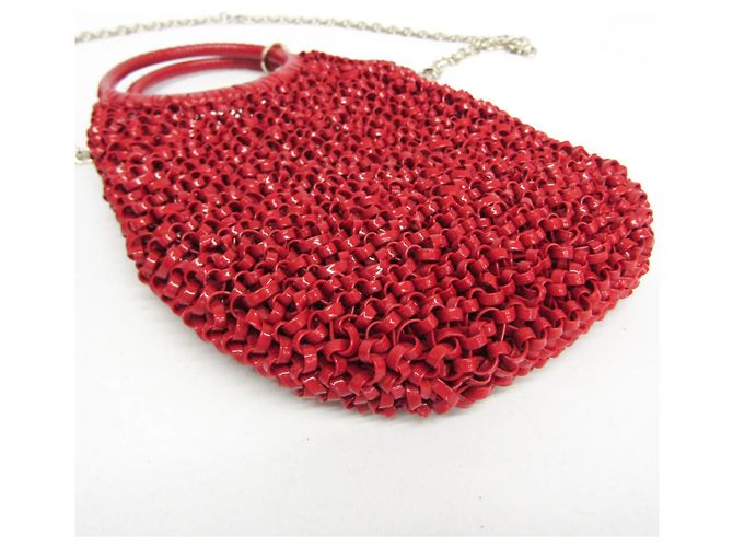 Autre Marque Borsa a tracolla con catena Anteprima Round Small Rosso - vista 6