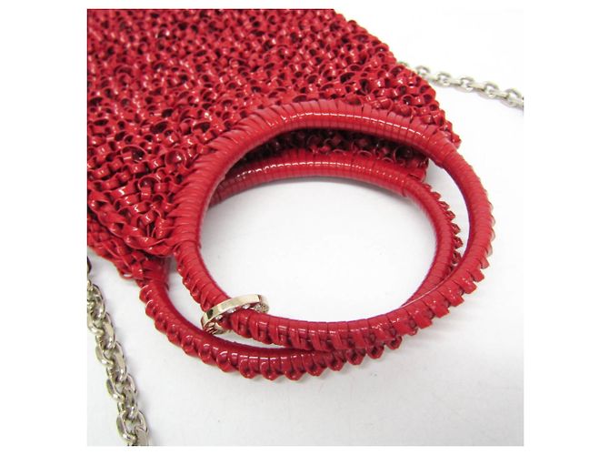 Autre Marque Borsa a tracolla con catena Anteprima Round Small Rosso - vista 7