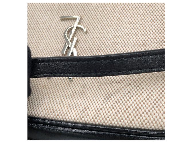 Yves Saint Laurent Saint Laurent Paris Lou Mini Camera Shoulder Bag Nero Beige - vista 9