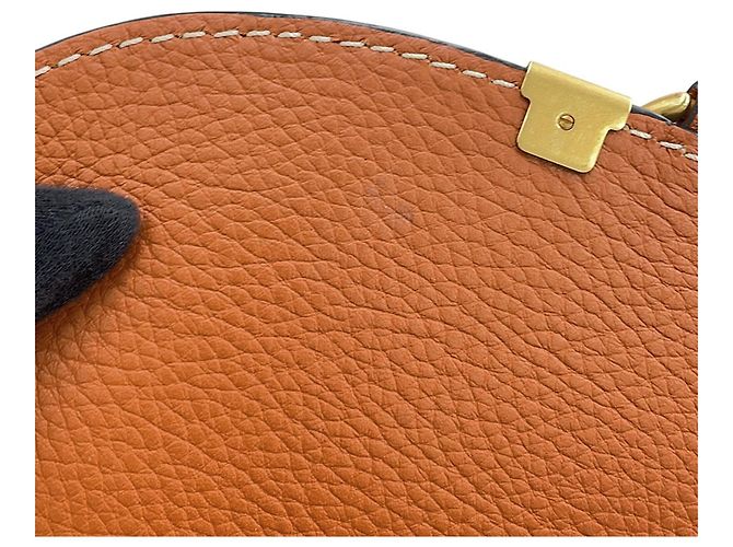 Borsa tote media Chloé Marcie in rafia Marrone - vista 12