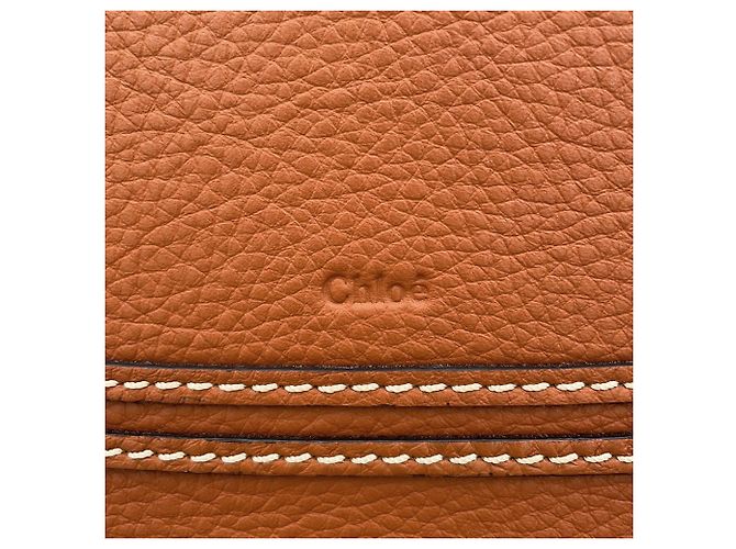 Borsa tote media Chloé Marcie in rafia Marrone - vista 15