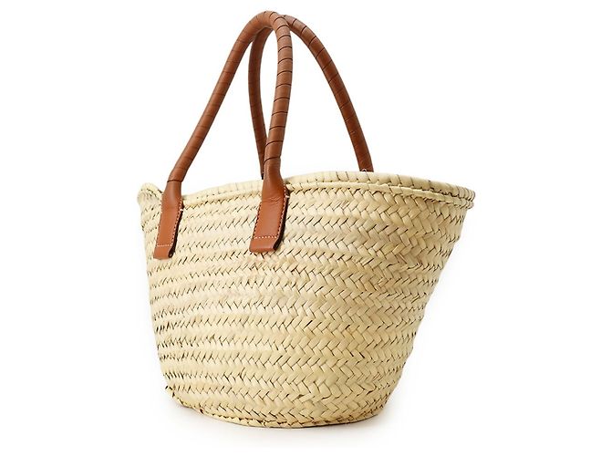 Borsa tote media Chloé Marcie in rafia Marrone - vista 2