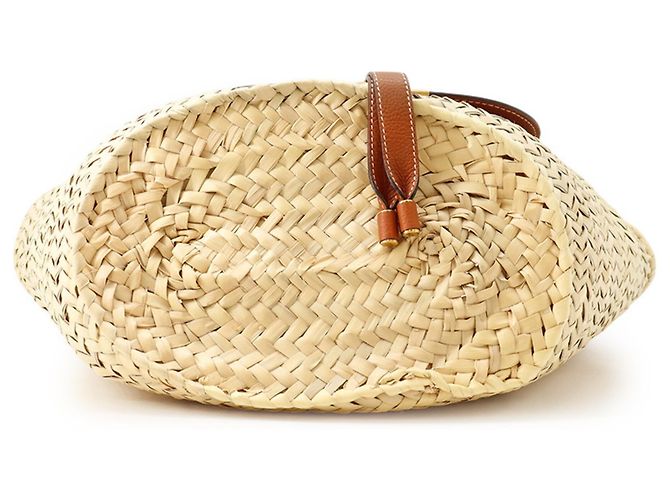 Borsa tote media Chloé Marcie in rafia Marrone - vista 3