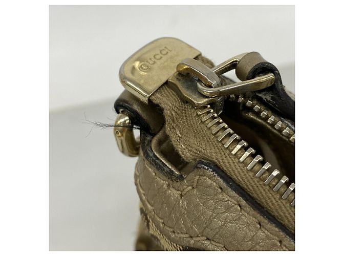Gucci GG Canvas Bamboo Handtasche Braun Golden - Ansicht 10