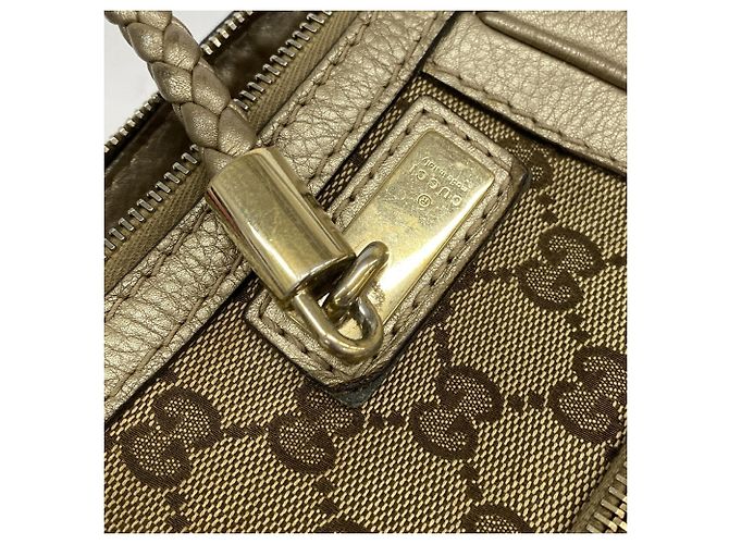Gucci GG Canvas Bamboo Handtasche Braun Golden - Ansicht 12