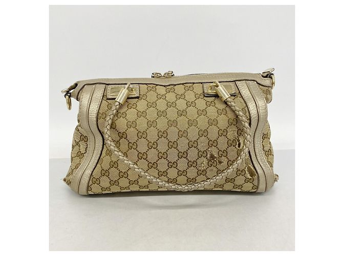Gucci GG Canvas Bamboo Handtasche Braun Golden - Ansicht 13