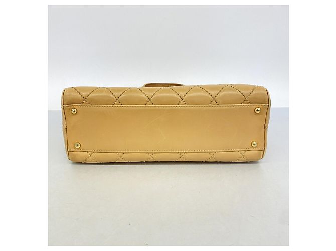 Bolsa Chanel Wild Stitch em pele de cordeiro Bege - vista 3
