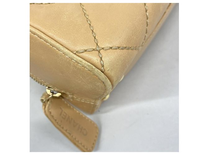 Bolsa Chanel Wild Stitch em pele de cordeiro Bege - vista 7