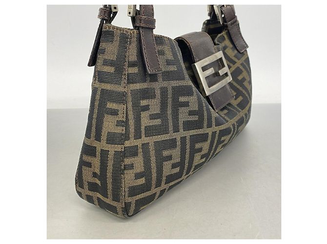 Fendi Zucca Schultertasche aus Nylon-Canvas Braun - Ansicht 2