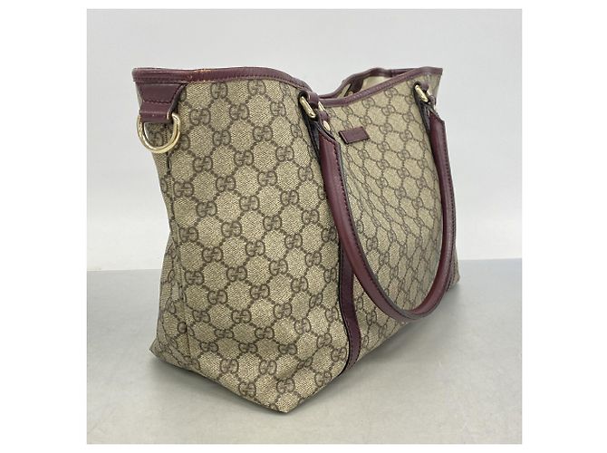Borsa Tote Gucci GG Supreme Marrone Bordò - vista 2