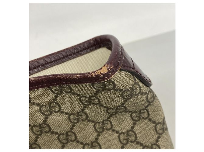Borsa Tote Gucci GG Supreme Marrone Bordò - vista 6