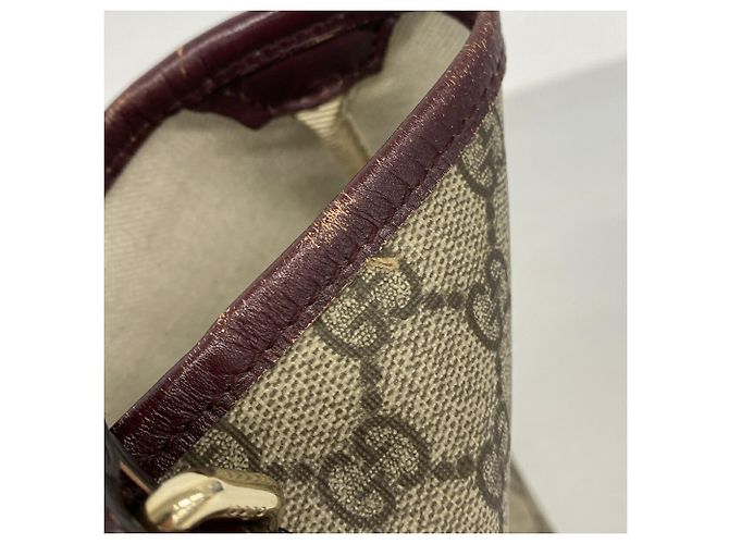 Borsa Tote Gucci GG Supreme Marrone Bordò - vista 8