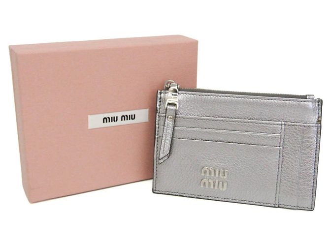 Miu Miu Kartenetui mit Münzfach Silber - Ansicht 2