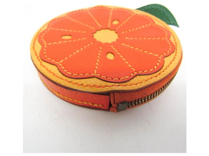 Hermès Portamonete Hermes Tutti Frutti Arancione Giallo - vista 6