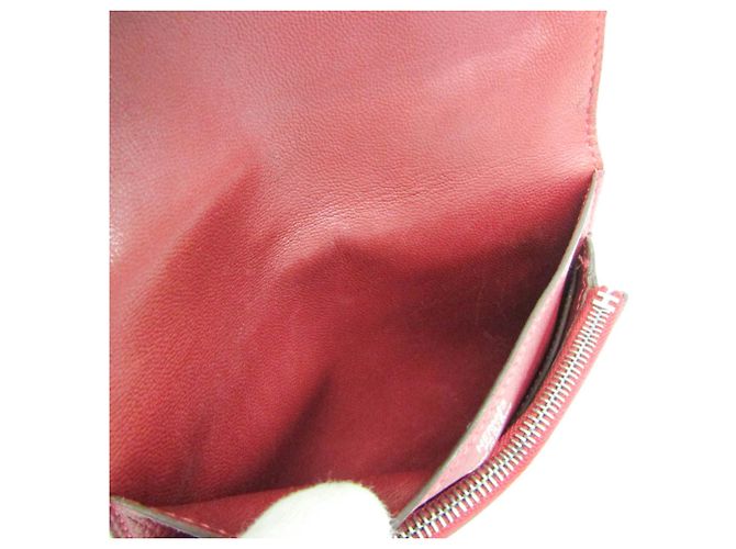 Hermès Monedero Hermes Dogon Compact en piel roja - vista 13
