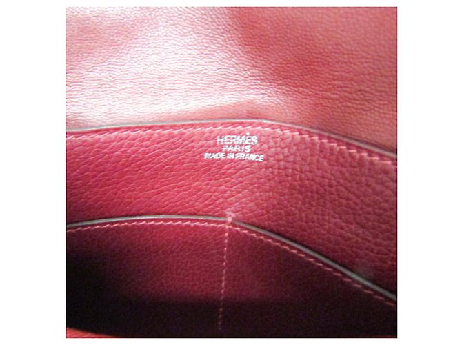 Hermès Monedero Hermes Dogon Compact en piel roja - vista 14