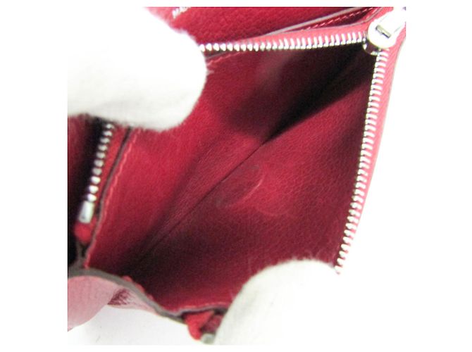 Hermès Monedero Hermes Dogon Compact en piel roja - vista 5
