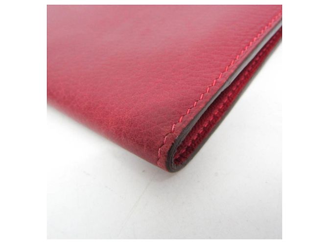Hermès Monedero Hermes Dogon Compact en piel roja - vista 6