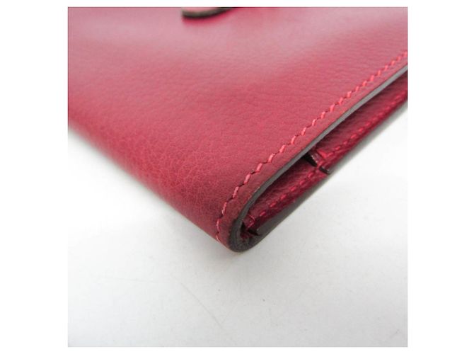 Hermès Monedero Hermes Dogon Compact en piel roja - vista 7