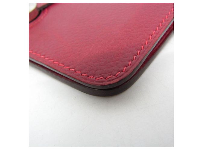 Hermès Monedero Hermes Dogon Compact en piel roja - vista 8