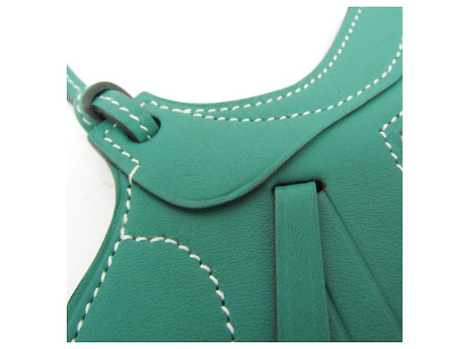 Hermès Chaveiro Hermes Paddock Cell Saddle Bag Charm em Verde - vista 10