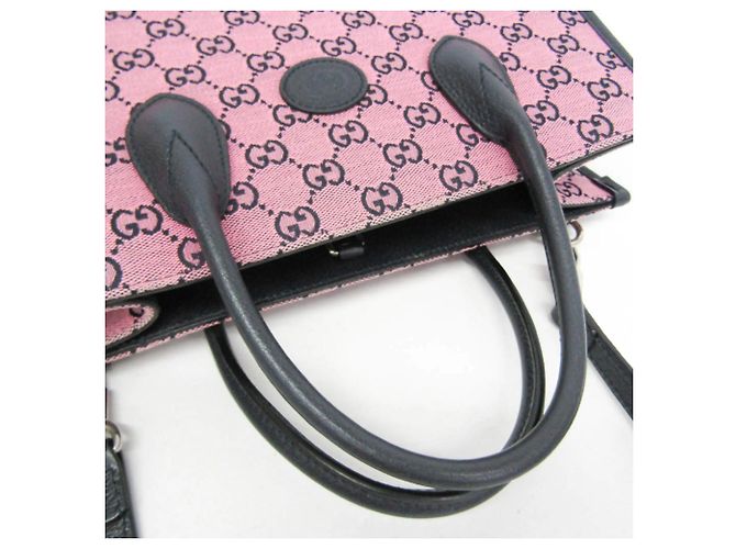 Gucci GG Canvas Interlocking G Small Schultertasche/Tote Bag Pink Marineblau - Ansicht 11