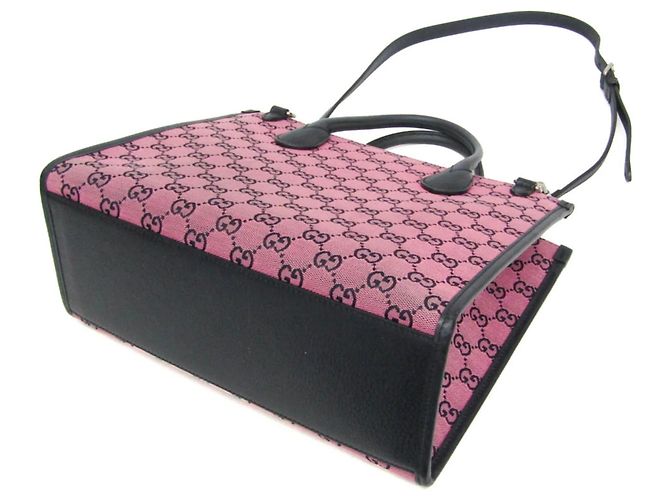 Gucci GG Canvas Interlocking G Small Schultertasche/Tote Bag Pink Marineblau - Ansicht 2