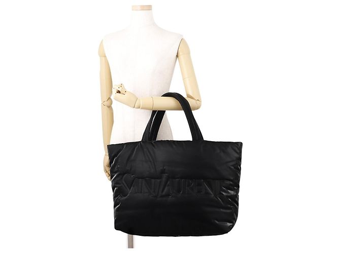 Borsa Tote Puffer Larga Yves Saint Laurent Nero - vista 4