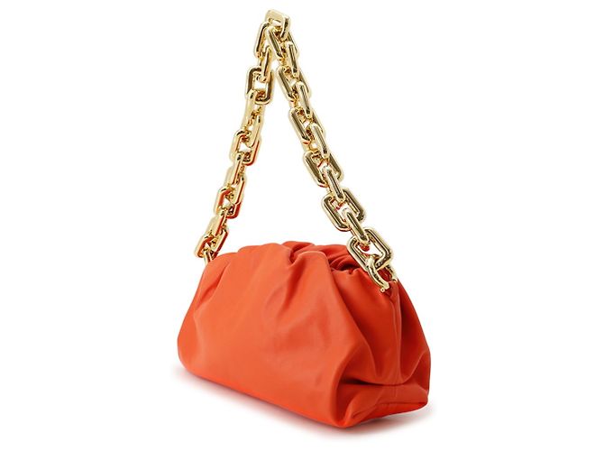 Borsa a tracolla con catena in pelle arancione Bottega Veneta - vista 2