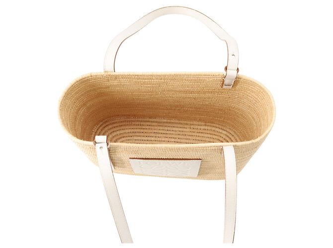 Borsa Tote Cesto Quadrata Small Anagram Loewe Bianco - vista 5