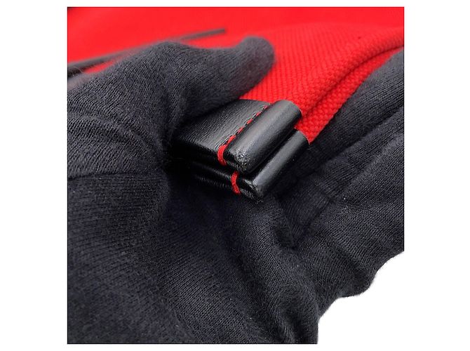 Borsa Tote Salvatore Ferragamo in tela e pelle nera Nero Rosso - vista 10