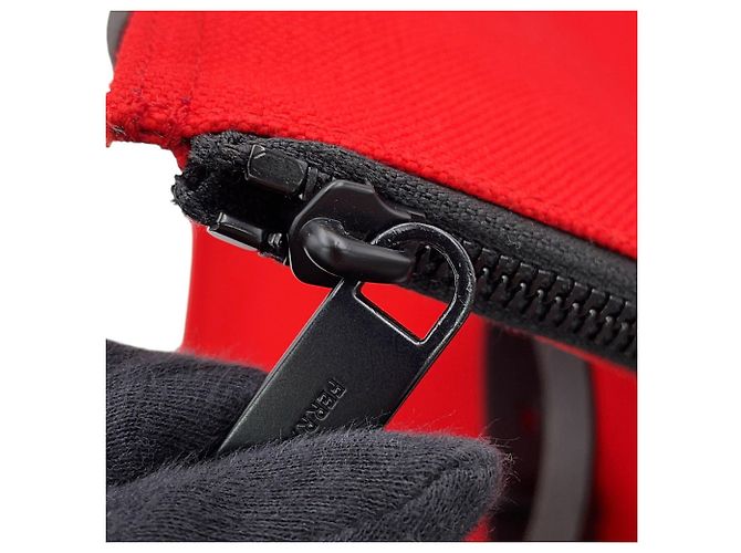 Borsa Tote Salvatore Ferragamo in tela e pelle nera Nero Rosso - vista 16