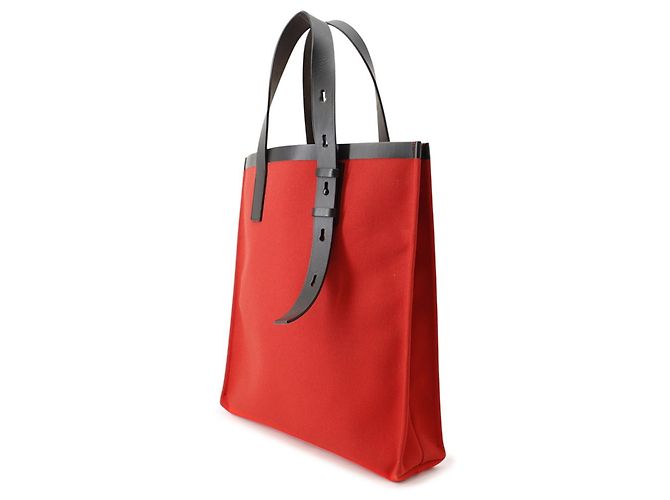 Borsa Tote Salvatore Ferragamo in tela e pelle nera Nero Rosso - vista 2