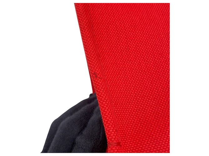 Borsa Tote Salvatore Ferragamo in tela e pelle nera Nero Rosso - vista 7