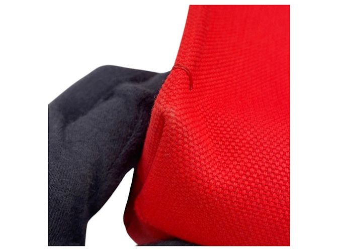 Borsa Tote Salvatore Ferragamo in tela e pelle nera Nero Rosso - vista 8