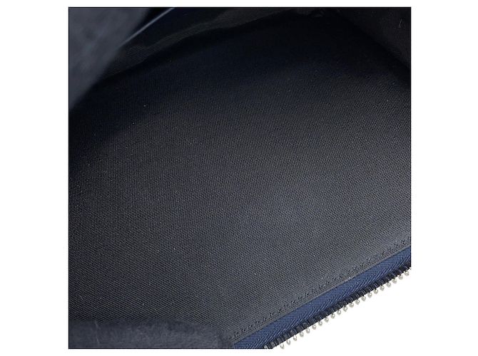 Christian Dior gebrauchte graue navyfarbene Leder-Schultertasche Schwarz - Ansicht 10