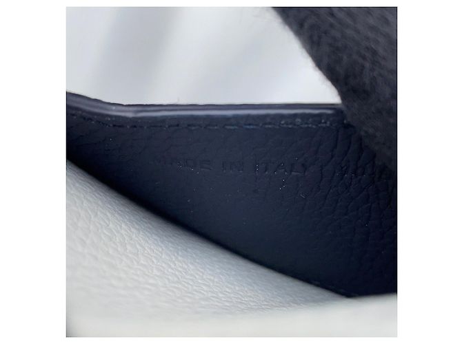 Christian Dior gebrauchte graue navyfarbene Leder-Schultertasche Schwarz - Ansicht 15