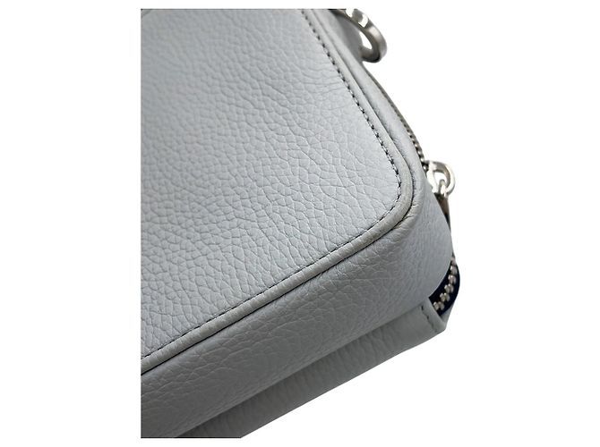 Christian Dior gebrauchte graue navyfarbene Leder-Schultertasche Schwarz - Ansicht 6