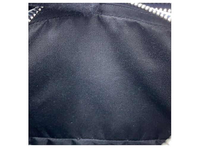 Christian Dior gebrauchte graue navyfarbene Leder-Schultertasche Schwarz - Ansicht 8