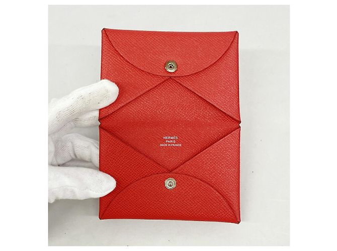 Hermès Tarjetero Hermes Calvi Roja - vista 3