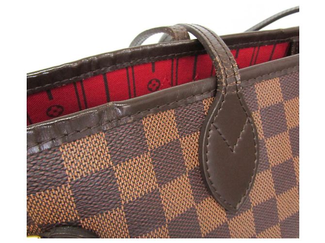 Saco Tote Louis Vuitton Damier Neverfull MM para Mulher Marrom - vista 8