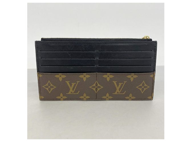 Louis Vuitton Monogram Long Wallet Brown Black - view 8